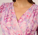 Plus Size Floral-Printed Chiffon Short Dress In Pink Multi 3