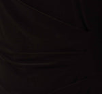 Plus Size Draped Jersey Short Sheath Dress With Bell Cuffs In Black 6