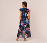 Floral-Print Cropped Jumpsuit With Chiffon Overlay In Navy Multi 5