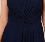 Stretch Jersey Twist-Front Jumpsuit With Overlay In Midnight In Midnight 3