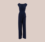 Stretch Jersey Twist-Front Jumpsuit With Overlay In Midnight In Midnight 7