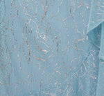 Floral Metallic Stencil Midi-Length Mermaid Dress With Capelet In Light Blue 6