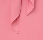 Stretch Knit Crepe Tie-Front Midi-Length Sheath Dress In Faded Rose 6
