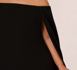 Plus Size Off The Shoulder Cape Dress In Black 3