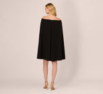 Off The Shoulder Cape Dress In Black 5