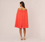 Off The Shoulder Cape Dress In Calypso Coral 4
