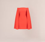 Off The Shoulder Cape Dress In Calypso Coral 7