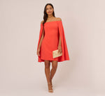 Off The Shoulder Cape Dress In Calypso Coral 1