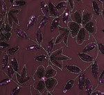 Plus Size Hand Beaded Short Sleeve Floral Godet Gown In Night Plum 2