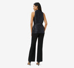 Foil Jersey Halter Top In Midnight 3
