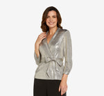 Metallic Jersey Jacket In Light Gold 2
