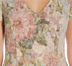 Floral Matelasse Midi Cocktail Dress In Rose Multi 3