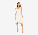 3D Floral Embroidered And Hand-Sequined High Low Short Cocktail Dress In Ivory 5
