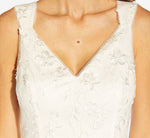 3D Floral Embroidered And Hand-Sequined High Low Short Cocktail Dress In Ivory 3