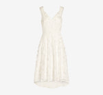 3D Floral Embroidered And Hand-Sequined High Low Short Cocktail Dress In Ivory 6
