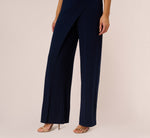 Beaded One-Shoulder Matte Jersey Jumpsuit In Midnight 4