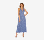 Hand-Beaded Ankle-Length Dress In French Blue 7