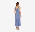 Hand-Beaded Ankle-Length Dress In French Blue 6