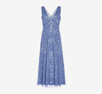 Hand-Beaded Ankle-Length Dress In French Blue 8