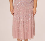 Plus Size Beaded Ankle-Length Dress With Sheer Neckline In Dusted Petal Ivory 5