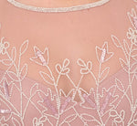 Beaded Ankle-Length Dress With Sheer Neckline In Dusted Petal Ivory 5