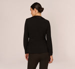 Crepe Tuxedo Top With Long Sleeves In Black 5