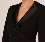 Crepe Tuxedo Top With Long Sleeves In Black 3