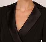 Crepe Tuxedo Top With Long Sleeves In Black 4