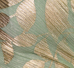 Foil Printed Asymmetric Gown With Ruffled Detail In Sage Gold 7