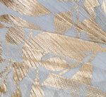 Foil Leaf Short Sleeve Gown With Draped Details In Light Blue Gold (Copy) 6