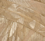 Foil Leaf Short Sleeve Gown With Draped Details In Champagne Gold 7