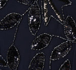 Floral Beaded Ankle Length Sleeveless Gown In Navy 6