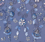 3D Floral Beaded Mermaid Gown With Sheer Short Sleeves In French Blue 6