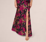 One Shoulder Jacquard Dress In Navy Pink 4