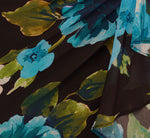 Asymmetrical Draped Floral Chiffon Gown In Black Multi 6