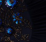 Plus Size Sleeveless Asymmetrical Floral Beaded Jersey Gown In Midnight Multi 6
