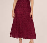 Sleeveless Soutache Embroidered Midi Dress In Light Wine 4