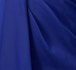 One-Shoulder Satin Draped Sheath Dress With Crepe Back And Cape In Royal Sapphire 6