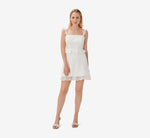 Lace Fit-And-Flare Short Cocktail Dress In Ivory 5