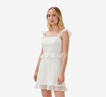 Lace Fit-And-Flare Short Cocktail Dress In Ivory 2