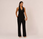 Tuxedo Jumpsuit With Halter Neckline In Black 1